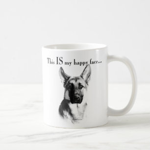 German Shepherd Dog Happy Face Koffiemok