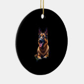 German Shepherd Dog Head Portrait Dog Lover Pet Ow Keramisch Ornament (Rechts)