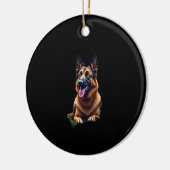 German Shepherd Dog Head Portrait Dog Lover Pet Ow Keramisch Ornament (Links)