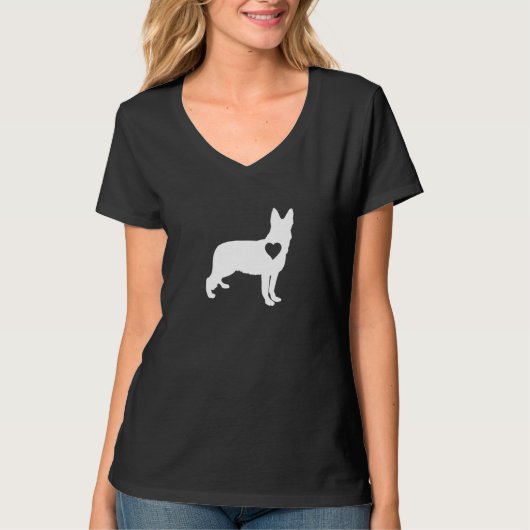German Shepherd Dog Heart T-shirt (Voorkant)