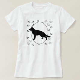 German Shepherd Dog Hearts and Pawprints T-shirt