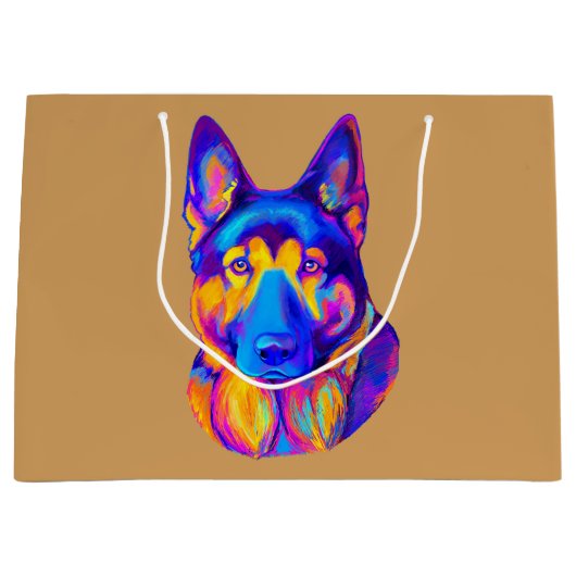 German Shepherd Dog in Colors Groot Cadeauzakje (Voorkant)