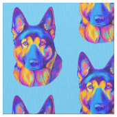 German Shepherd Dog in Colors Stof (Close Up)