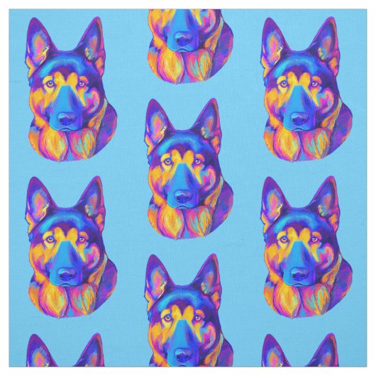 German Shepherd Dog in Colors Stof (Swatch)