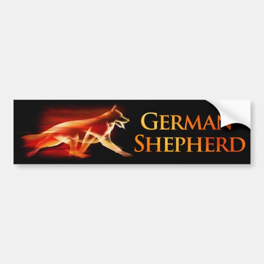 German Shepherd Dog in Motion Bumpersticker (Voorkant)