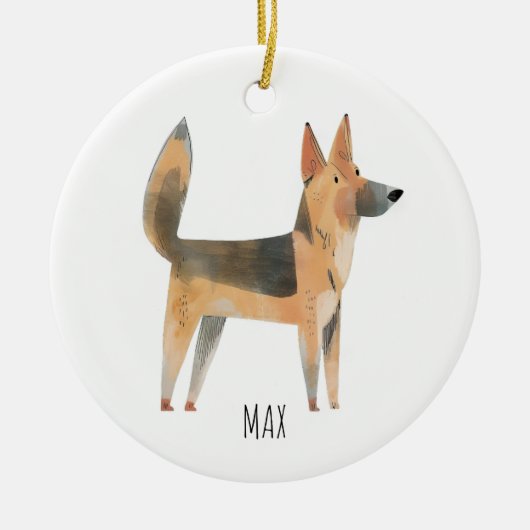German Shepherd Dog Keramisch Ornament (Voorkant)