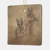 German Shepherd Dog Keramisch Ornament (Links)