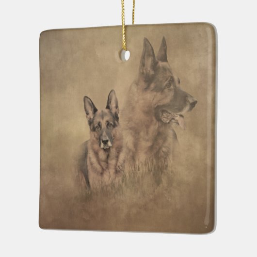 German Shepherd Dog Keramisch Ornament (Links)