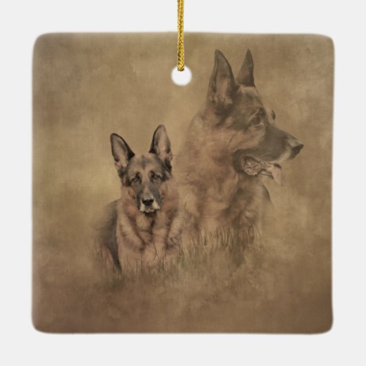 German Shepherd Dog Keramisch Ornament (Achterkant)