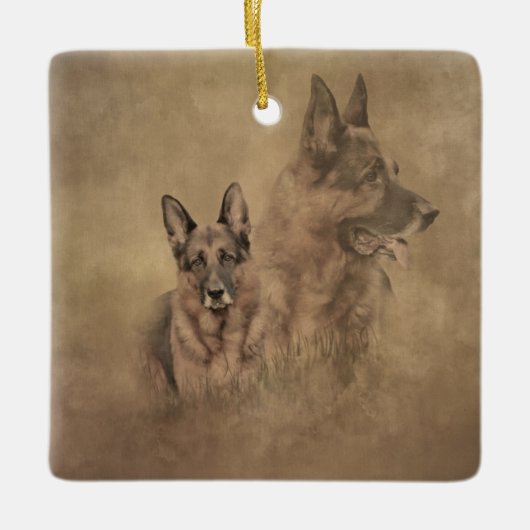 German Shepherd Dog Keramisch Ornament (Voorkant)