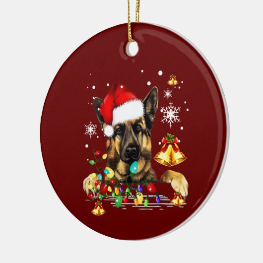 German Shepherd Dog Keramisch Ornament (Links)
