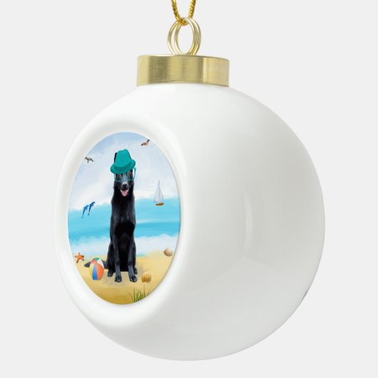 German Shepherd Dog Keramische Bal Ornament (Rechts)