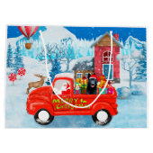 German Shepherd Dog kerstbezorging Truck Snow Groot Cadeauzakje (Achterkant)