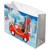 German Shepherd Dog kerstbezorging Truck Snow Groot Cadeauzakje (Achterkant Gekanteld)