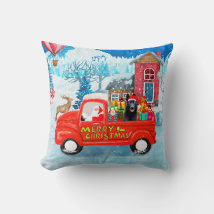 German Shepherd Dog kerstbezorging Truck Snow Kussen