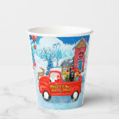 German Shepherd Dog kerstbezorging Truck Snow Papieren Bekers (Achterkant)