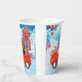 German Shepherd Dog kerstbezorging Truck Snow Papieren Bekers (Links)