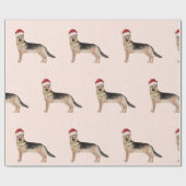 German Shepherd Dog Kerstkerstkerstkerstkerstkerst Cadeaupapier (Vlak)