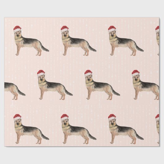 German Shepherd Dog Kerstkerstkerstkerstkerstkerst Cadeaupapier (Vlak)