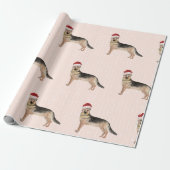 German Shepherd Dog Kerstkerstkerstkerstkerstkerst Cadeaupapier (Uitgerold)