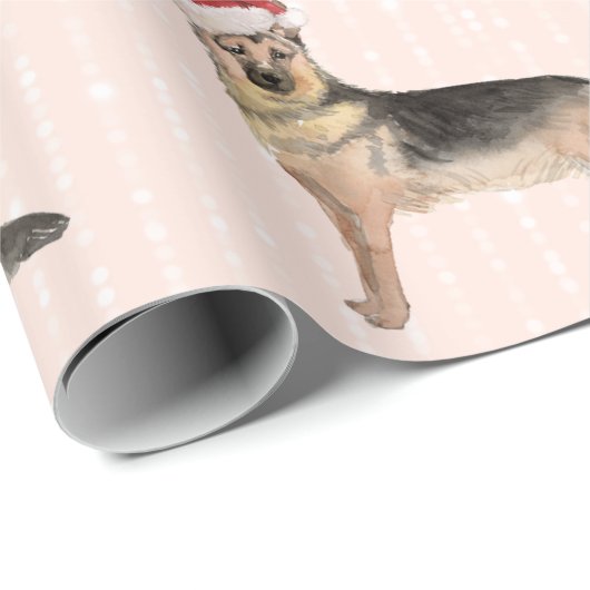 German Shepherd Dog Kerstkerstkerstkerstkerstkerst Cadeaupapier (Rol Hoek)