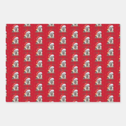 German Shepherd Dog Kerstmis Inpakpapier Vel (Voorkant 2)