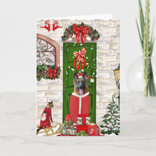 German Shepherd Dog Kerstmis Kaart