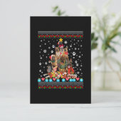 German Shepherd Dog Kerstmis Lights Ugly Christma RSVP Kaartje (Staand voorkant)