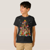 German Shepherd Dog Kerstmis Lights Xmas San T-shirt (Voorkant volledig)
