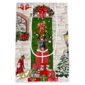 German Shepherd Dog Kerstmis Medium Cadeauzakje (Achterkant)