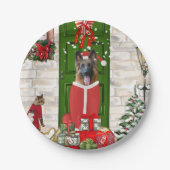 German Shepherd Dog Kerstmis Papieren Bordje (Voorkant)