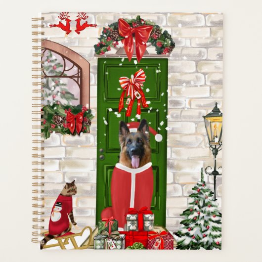 German Shepherd Dog Kerstmis Planner (Voorkant)