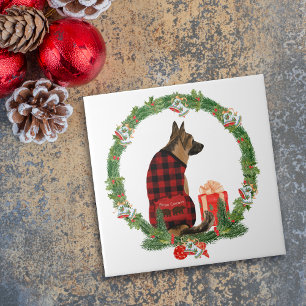 German Shepherd Dog Kerstmis Tegeltje