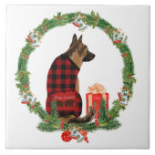 German Shepherd Dog Kerstmis Tegeltje (Voorkant)