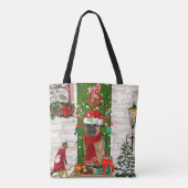 German Shepherd Dog Kerstmis Tote Bag (Achterkant)