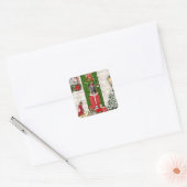 German Shepherd Dog Kerstmis Vierkante Sticker (Envelop)