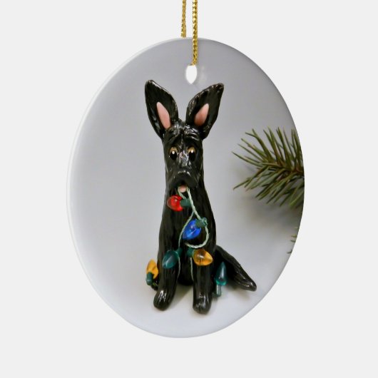 German Shepherd Dog kerstversiering Keramisch Ornament (Rechts)