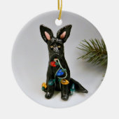 German Shepherd Dog kerstversiering Keramisch Ornament (Voorkant)