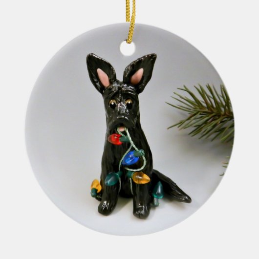 German Shepherd Dog kerstversiering Keramisch Ornament (Voorkant)
