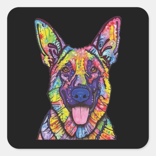German Shepherd Dog Lovers Vierkante Sticker (Voorkant)
