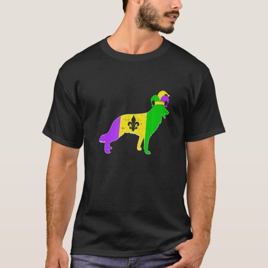 German Shepherd Dog Mardi Gras Carnivals Funny Pup T-shirt (Voorkant)