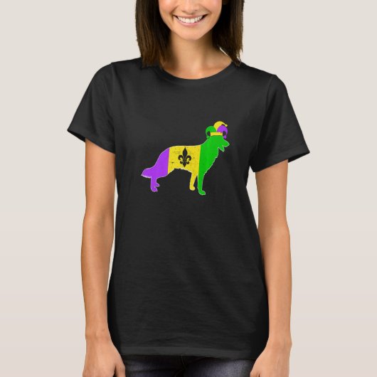 German Shepherd Dog Mardi Gras Carnivals Funny Pup T-shirt (Voorkant)