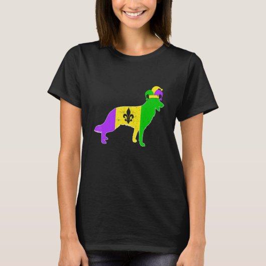 German Shepherd Dog Mardi Gras Carnivals Funny Pup T-shirt (Voorkant)