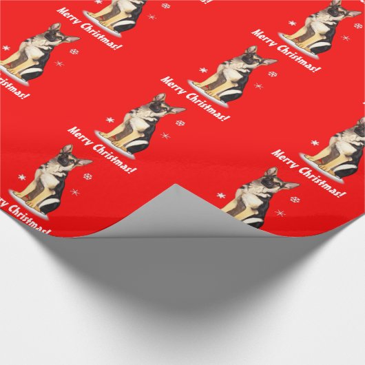 German Shepherd Dog Merry Kerstmis Cadeaupapier (Hoek)