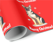 German Shepherd Dog Merry Kerstmis Cadeaupapier (Rol Hoek)