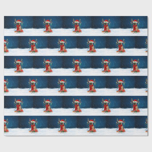 German Shepherd dog met kerstcadeaus Cadeaupapier (Vlak)