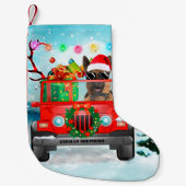German Shepherd dog met kerstcadeaus Kleine Kerstsok (Voorkant)