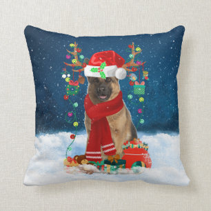 German Shepherd dog met kerstcadeaus Kussen