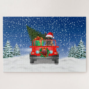 German Shepherd dog met kerstcadeaus Legpuzzel