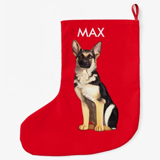 German Shepherd Dog, met kerstnaam  Grote Kerstsok (Achterkant)